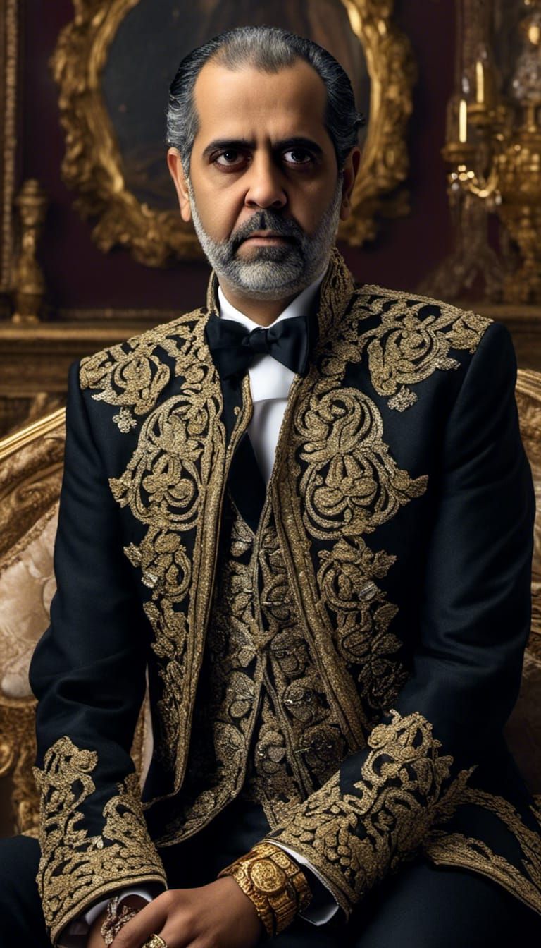 Billionaire in Gold Adornments and Silk Garments