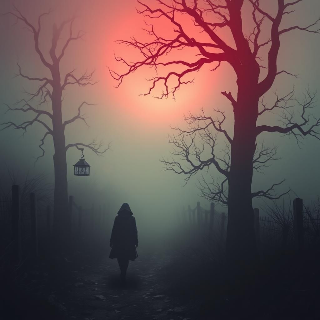 Nightmarish Fog Running in Fear: Gothic Horror