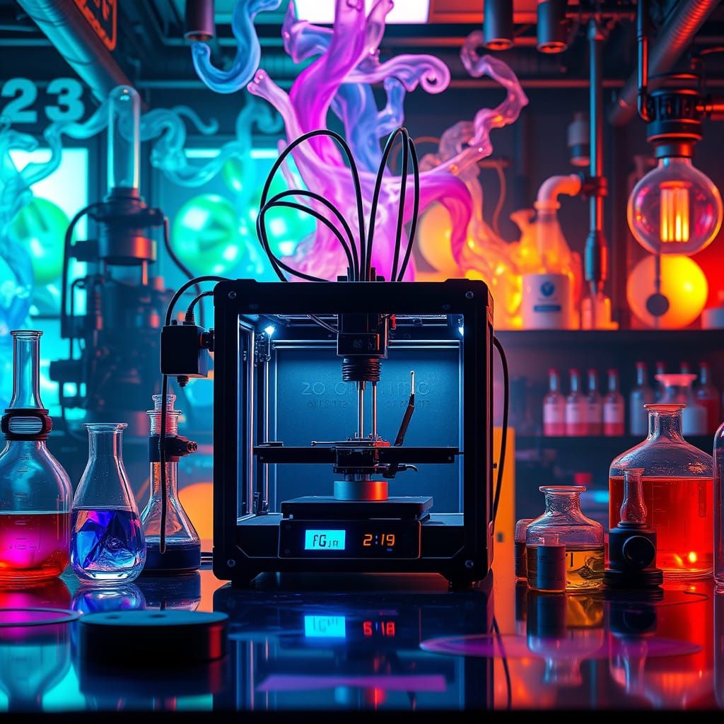 Innovative Chemistry Lab Scene in 3D Style