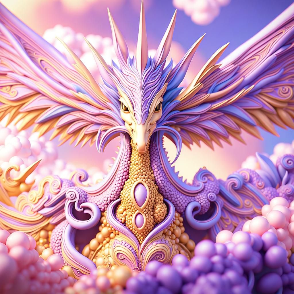 Anime Dragon Portrait in Pastel Colors