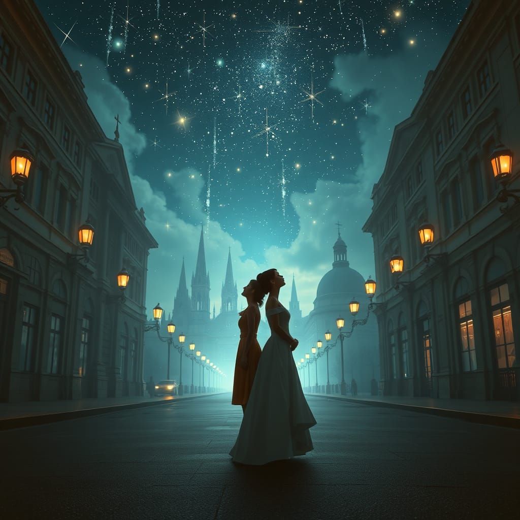 Whispers of Wonder Under Starry City Skies