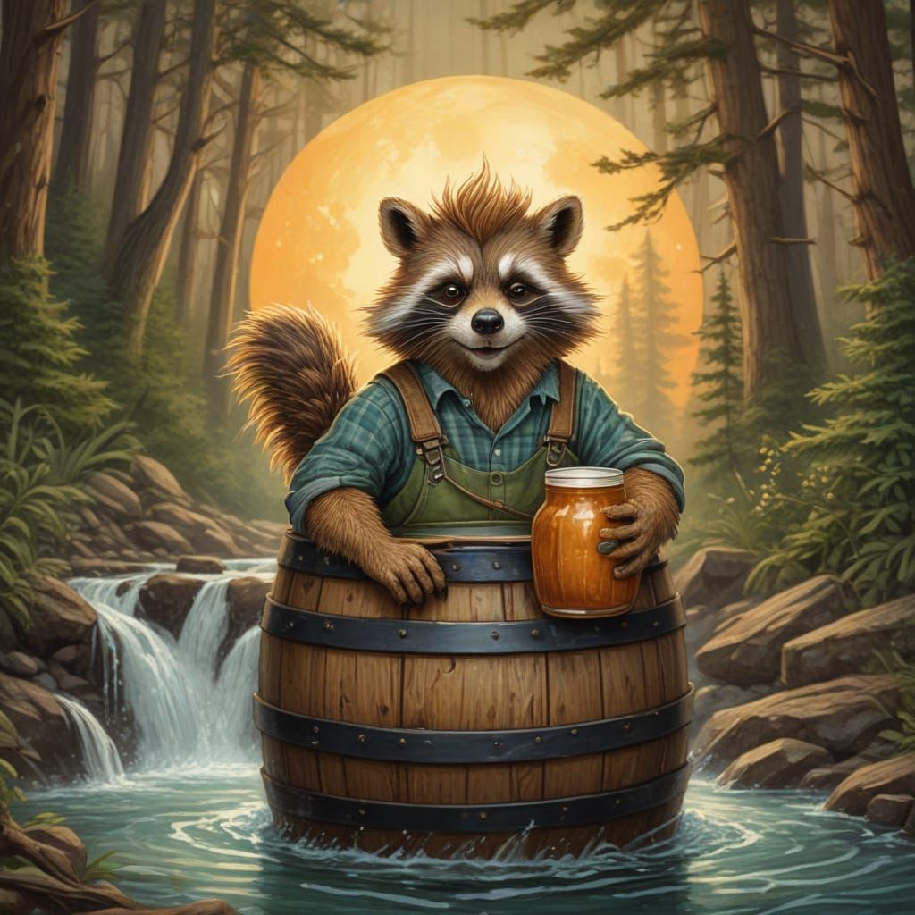 Thrillbilly Brewing T-Shirt Logo Design in Whimsical Folk Ar...