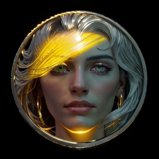 Realistic Human Face Portrait with Vibrant Colors