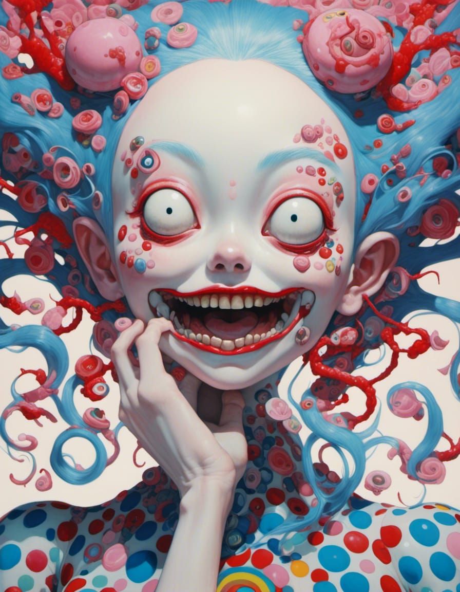 Demonic Anime Portrait in Toyism Style