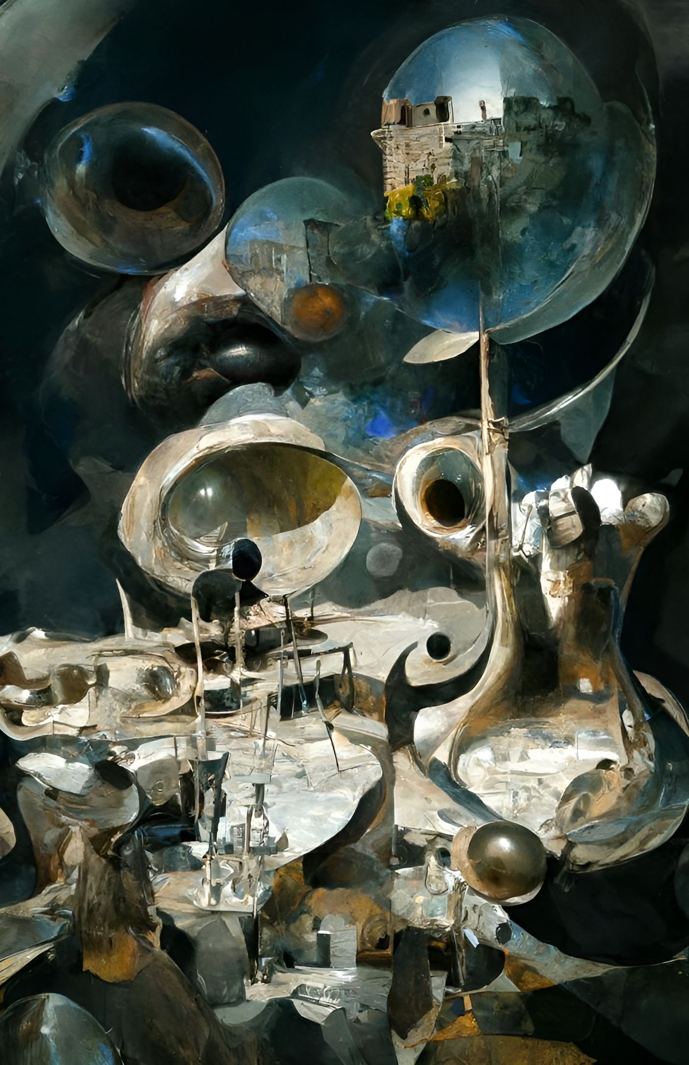 Abstract Jazz Party in Steampunk Style