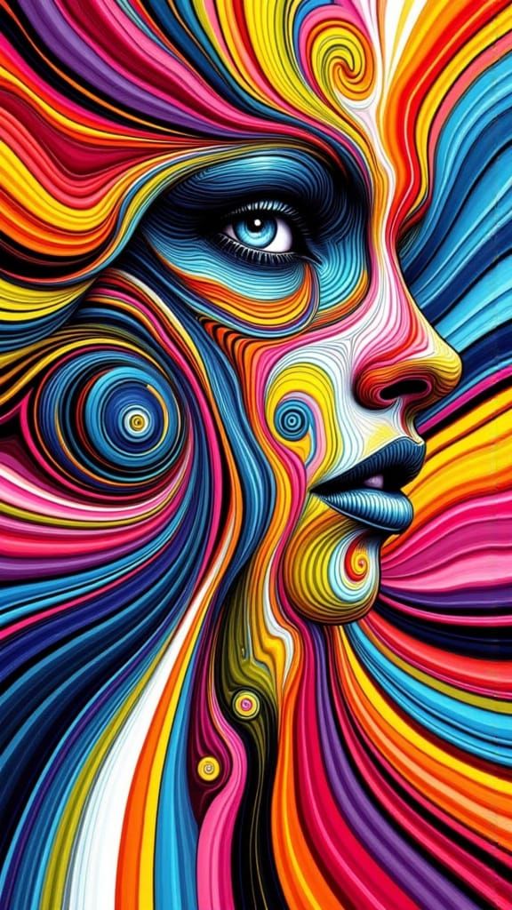 Pop Art Portraits in Neon Cyber Style