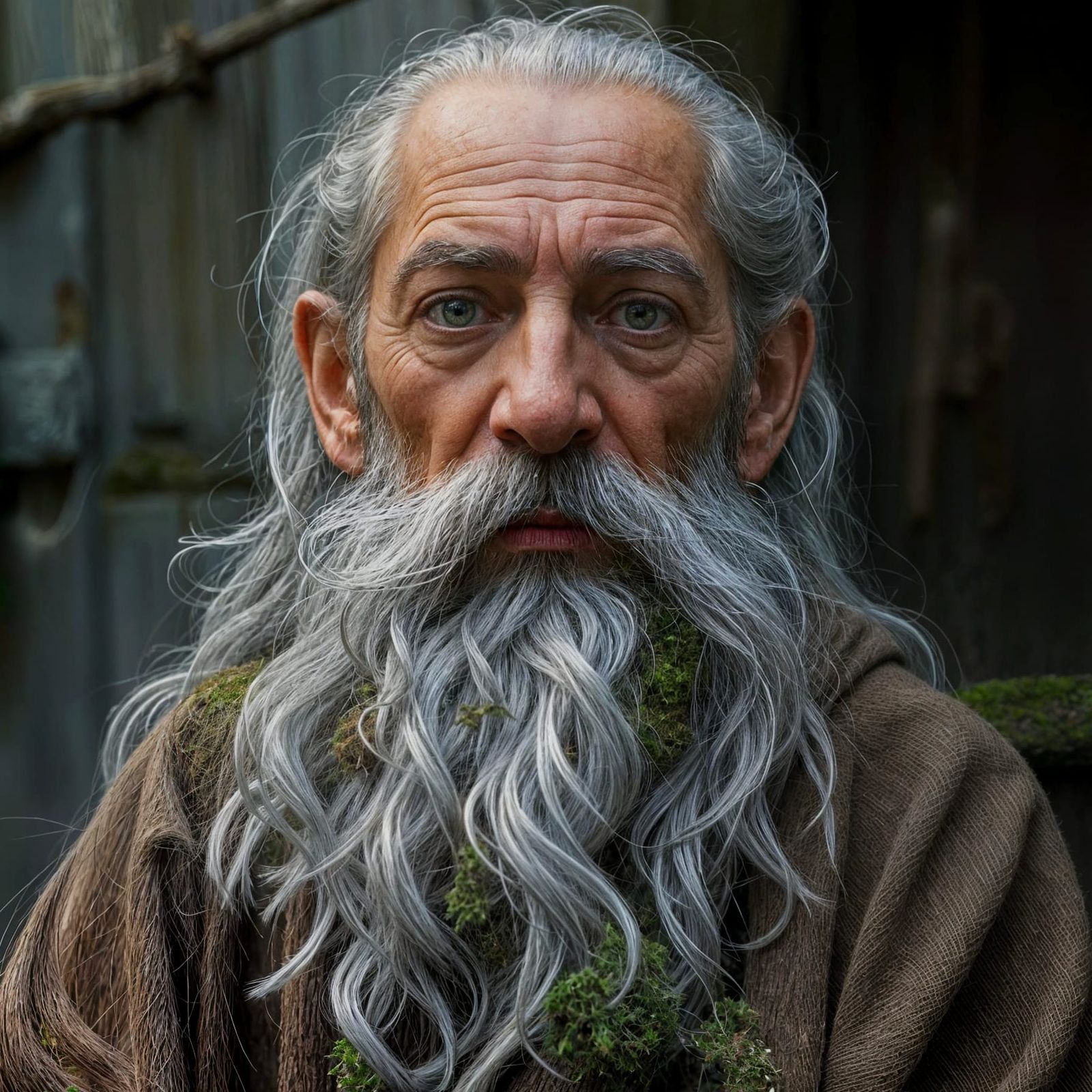 Mossy Beard: A Whimsical 3D Surreal Close-Up
