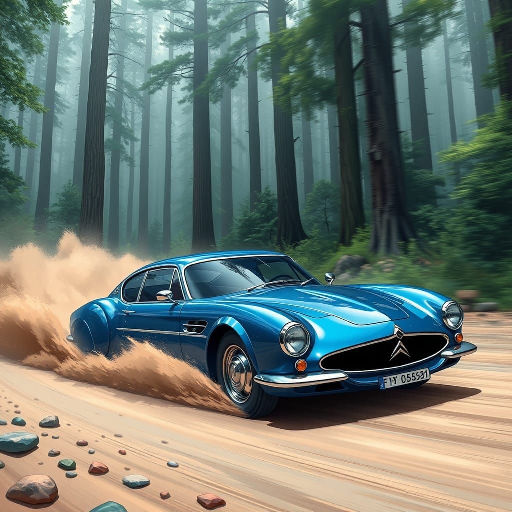 Citroën SM Maserati Drifting: Anime-Inspired Scene