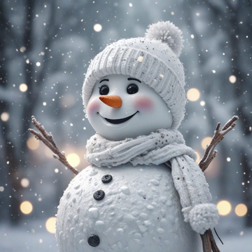 Cyberpunk Snowmaiden in Winter Wonderland