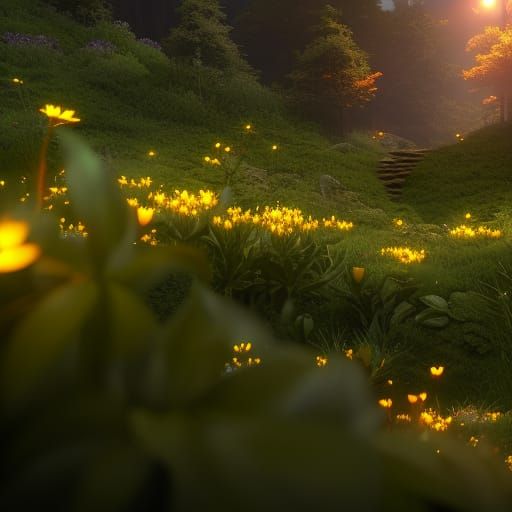 Captivating Dark Magic Flower in Fantasy Setting