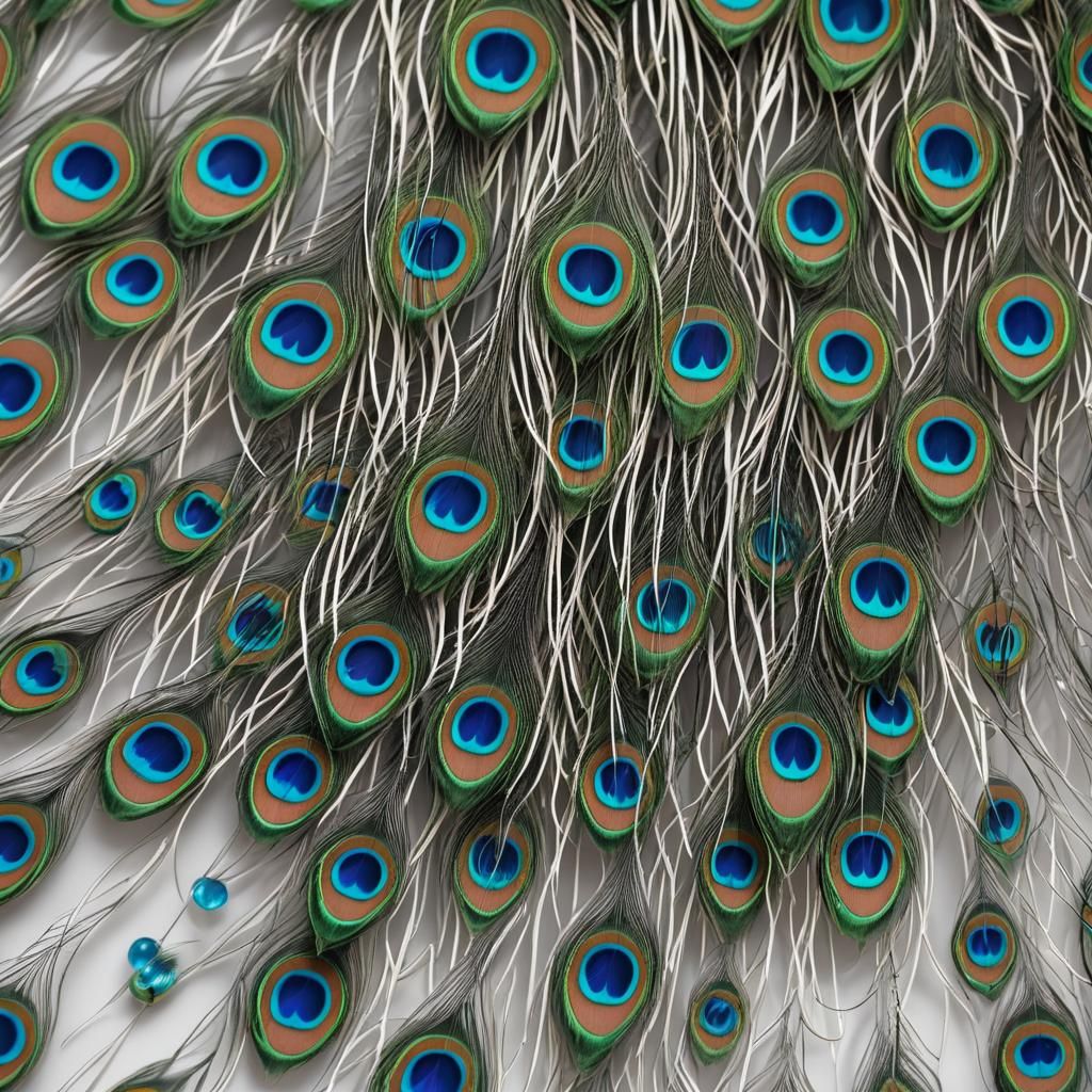 Crystal Glass Peacock Feather Macro Photography