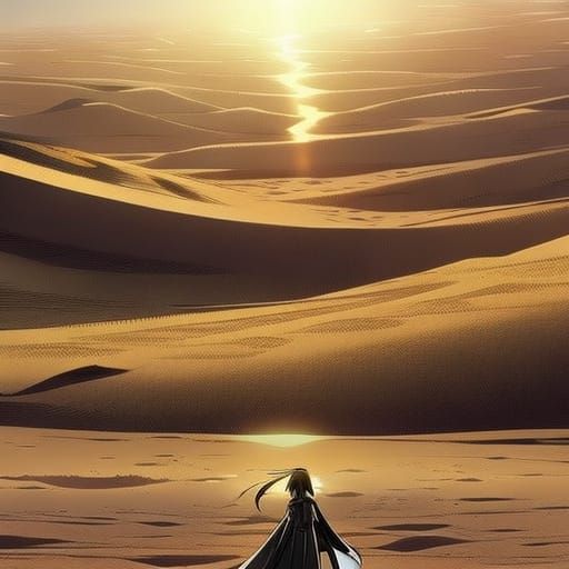Desert Monolith in Anime Style