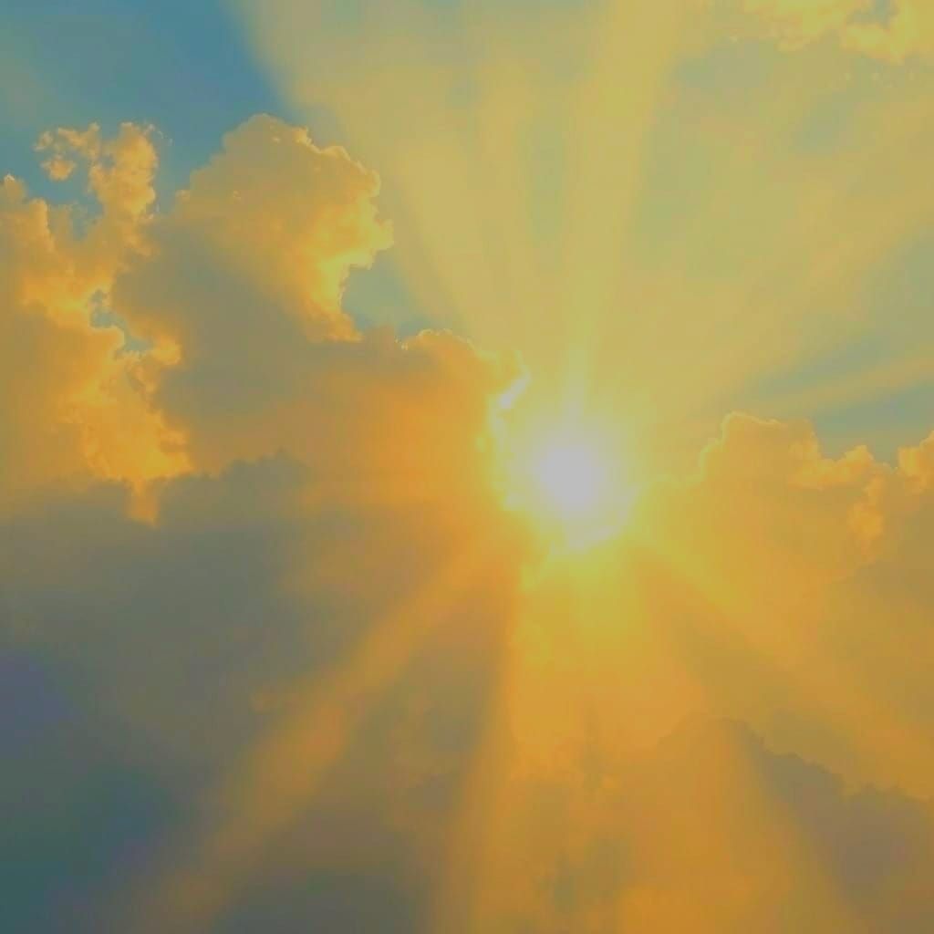 Divine Heavenly Sunshine Radiates God's Grace
