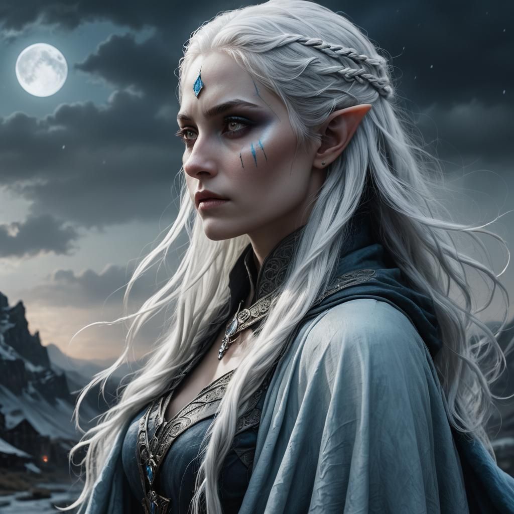 Moon Elf Portrait in Grzegorz Przemyslaw Chmielewski Style