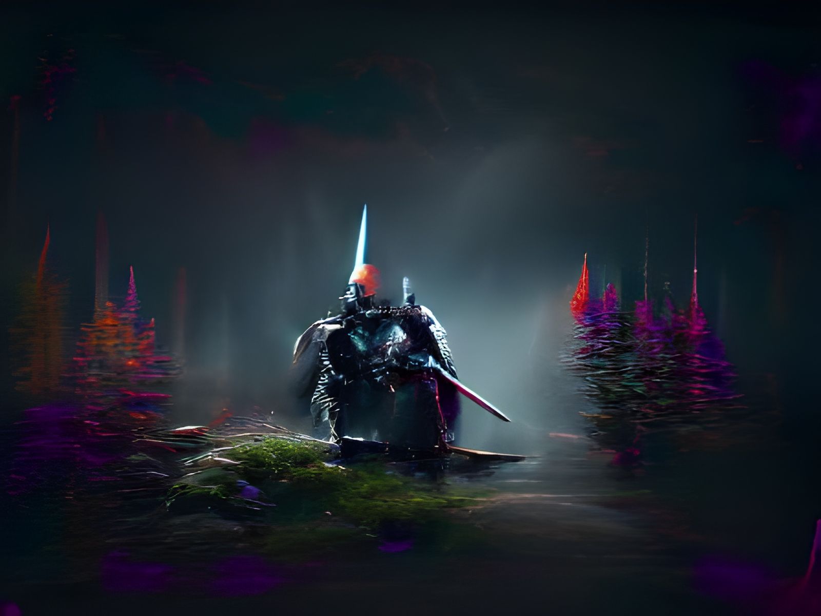 Knight in Dark Land: 8K Concept Art