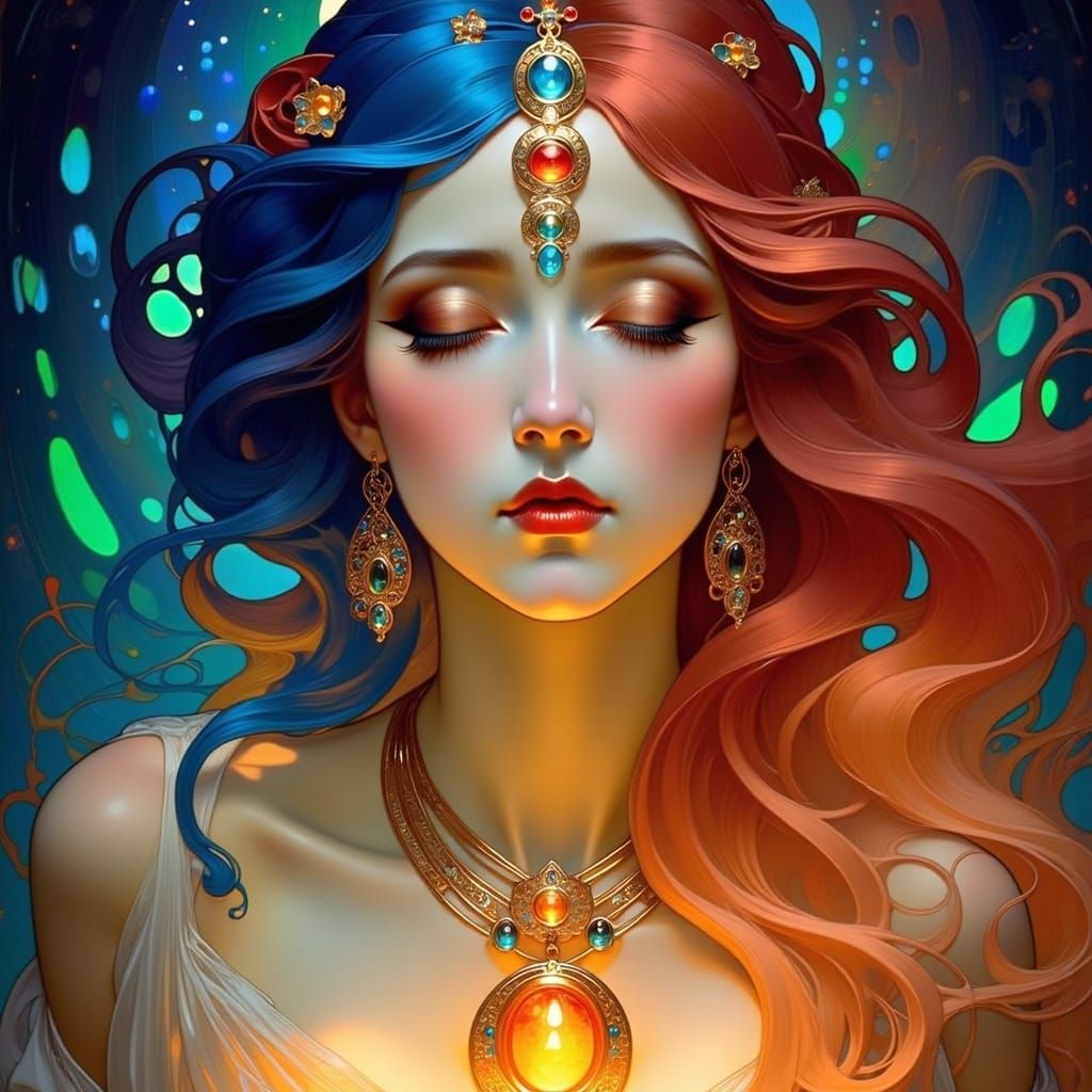 Elemental Woman: Fire and Air in Art Nouveau