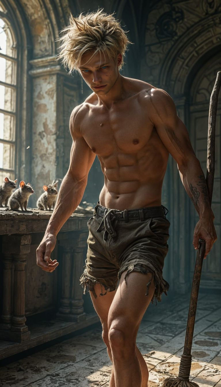 Dashing Young Hero in a Rugged Manor