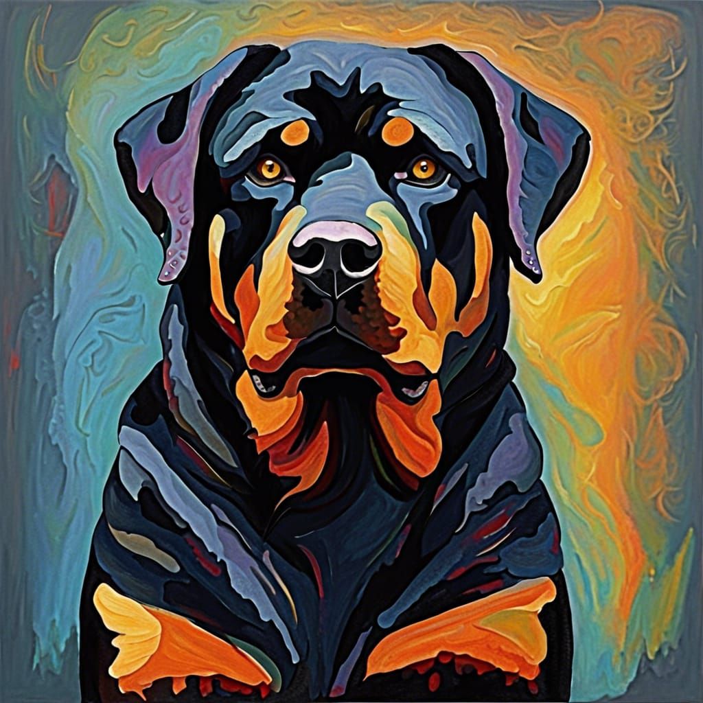 Rottweiler abstract colors