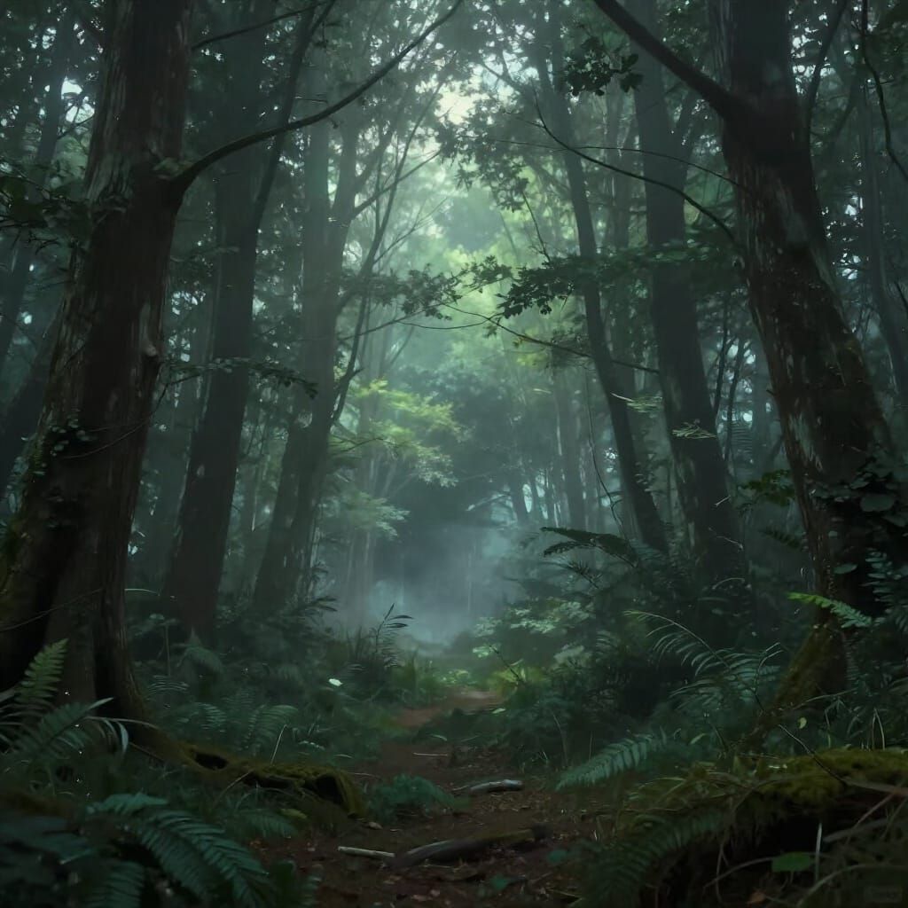 Ethereal Fantasy Dark Forest Mist