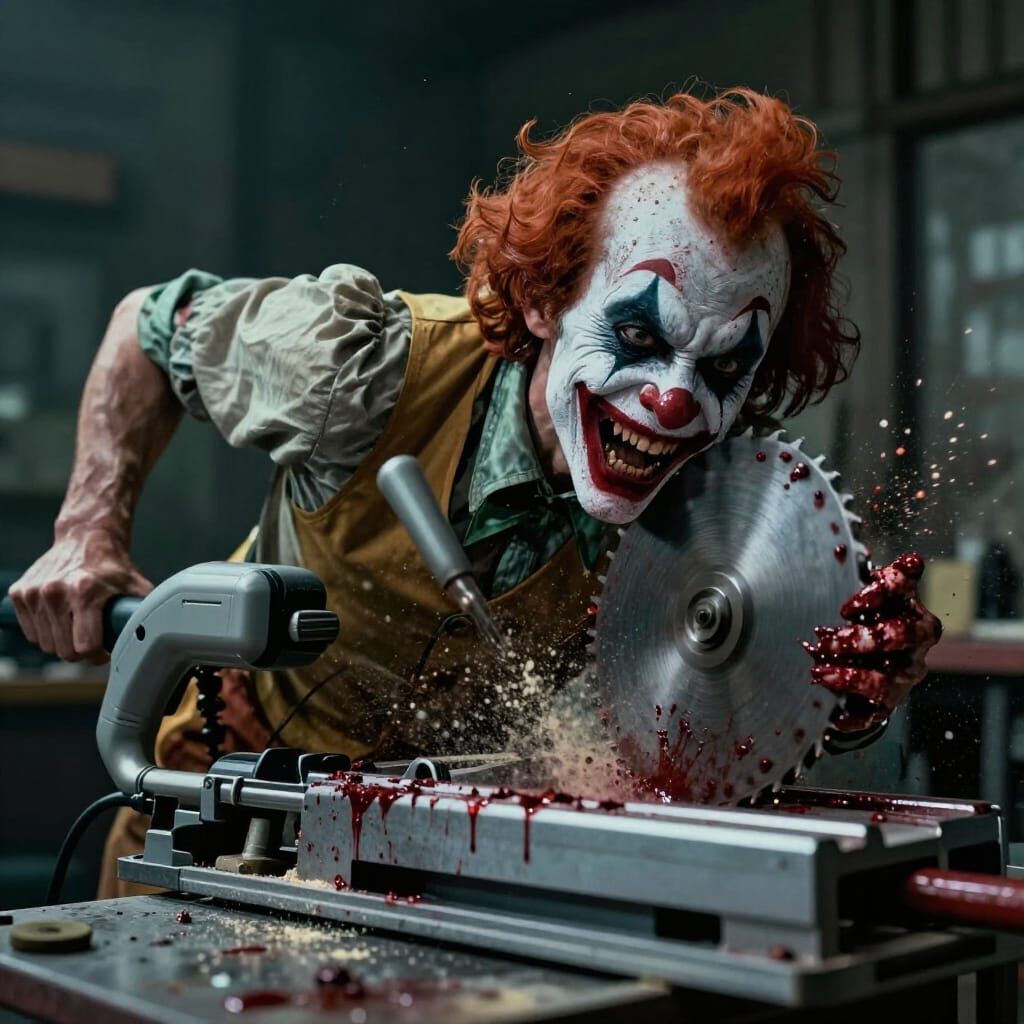 Visceral Clown Horror in Gritty Hyperrealism