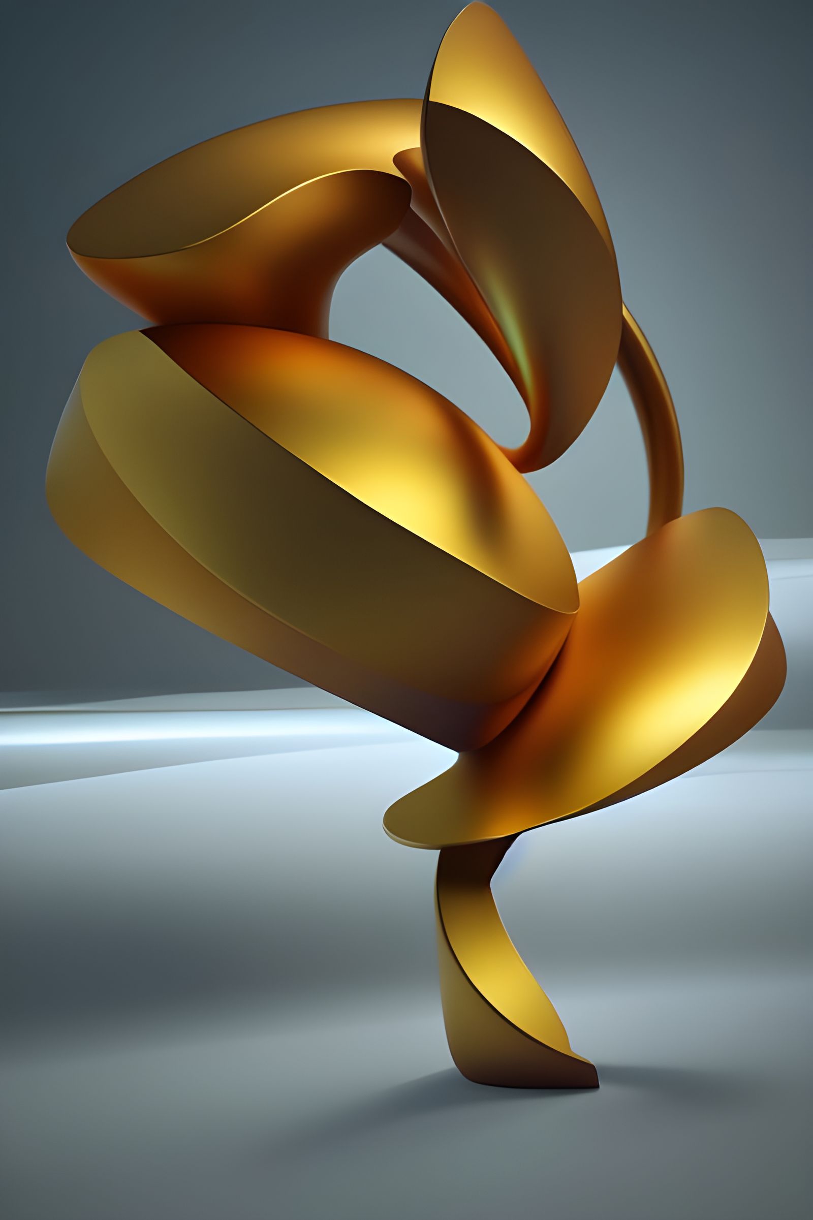 Abstract Gold Cycles in Art Nouveau Style