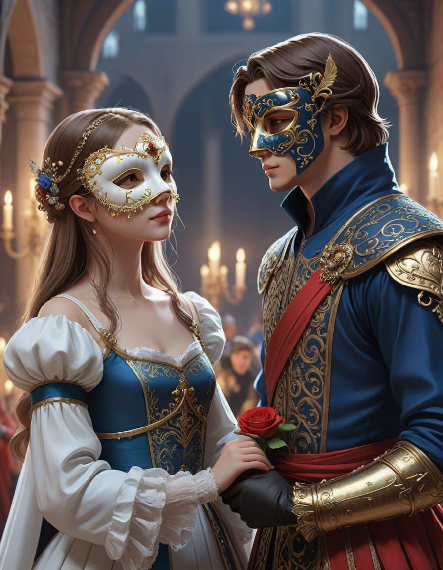 Romeo and Juliet's Enchanting Masquerade Encounter
