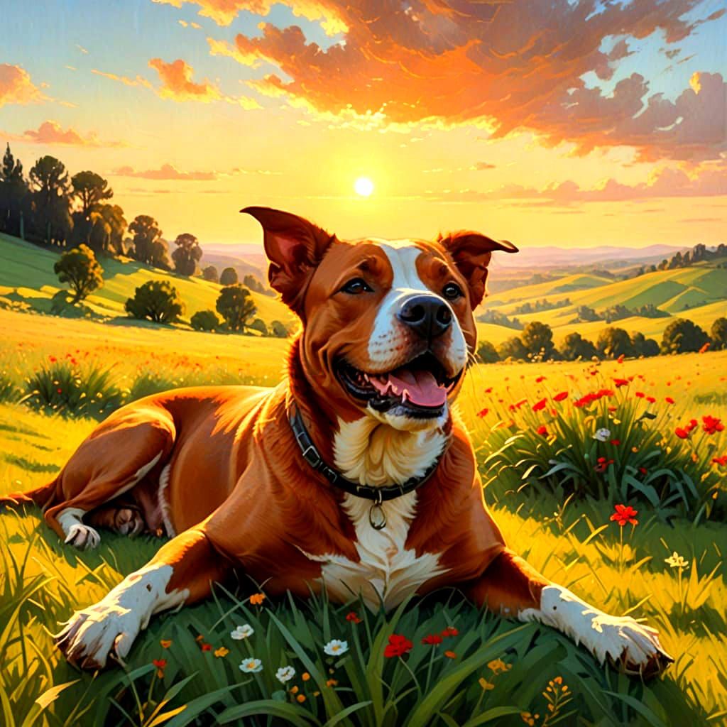Joyful Moment in a Sunlit Meadow