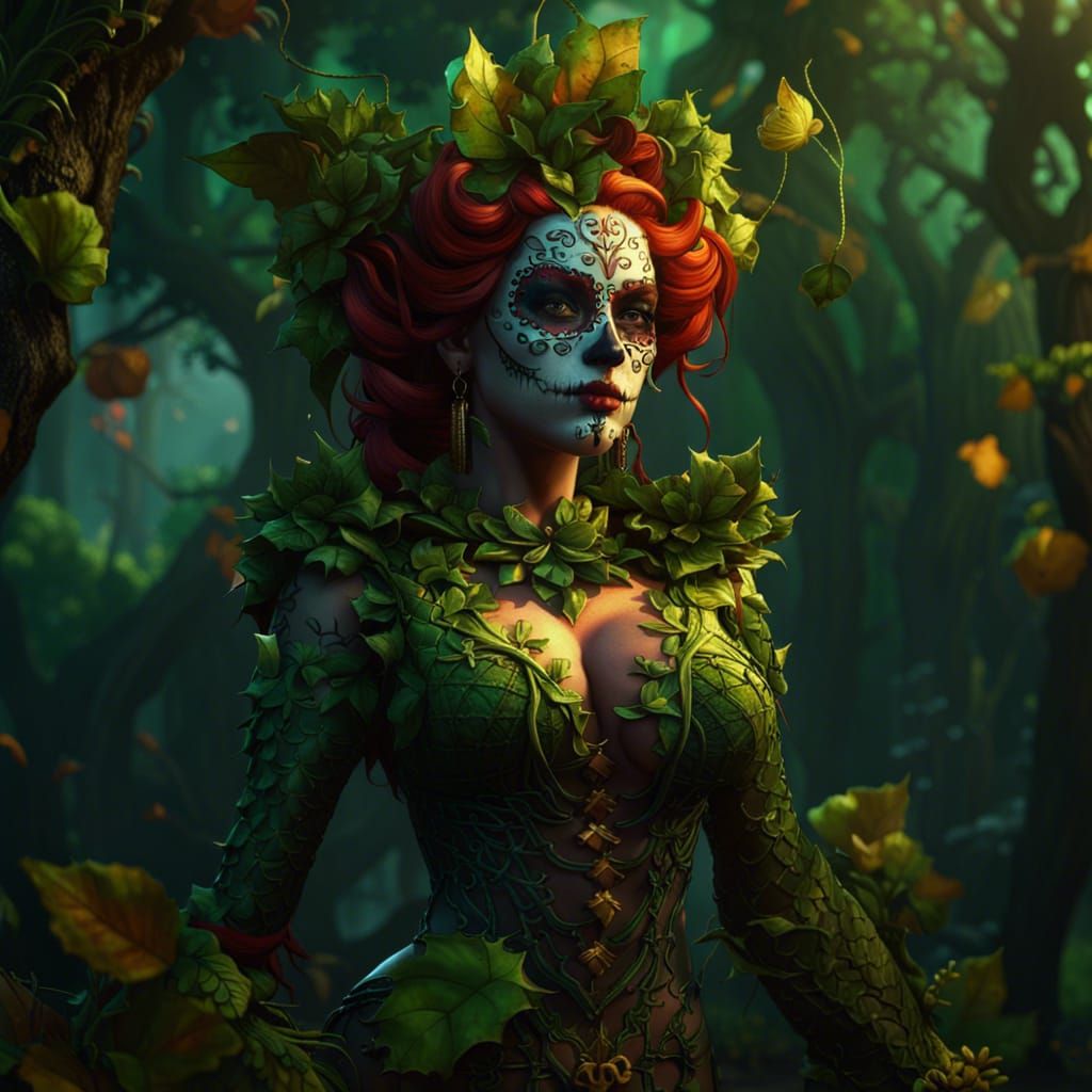 Day of the Dead Poison Ivy: Dark Fantasy Art