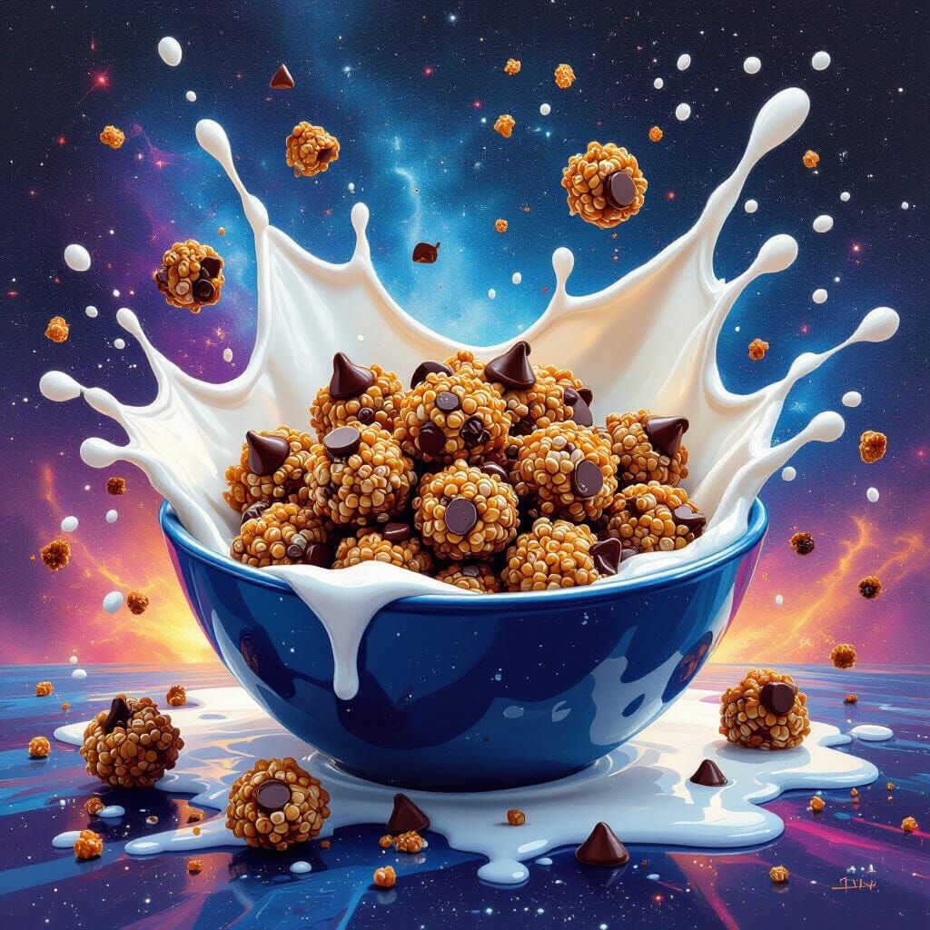Galaxy Cereal Bowl in Graffiti Art Style
