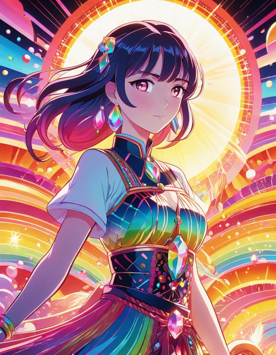 Vibrant anime. Medium shot