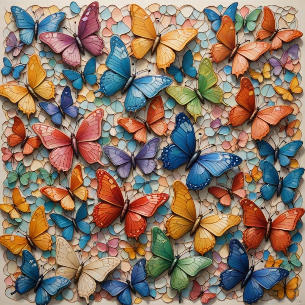 Butterflies of Pencil Shavings Take Flight in Art Nouveau St...