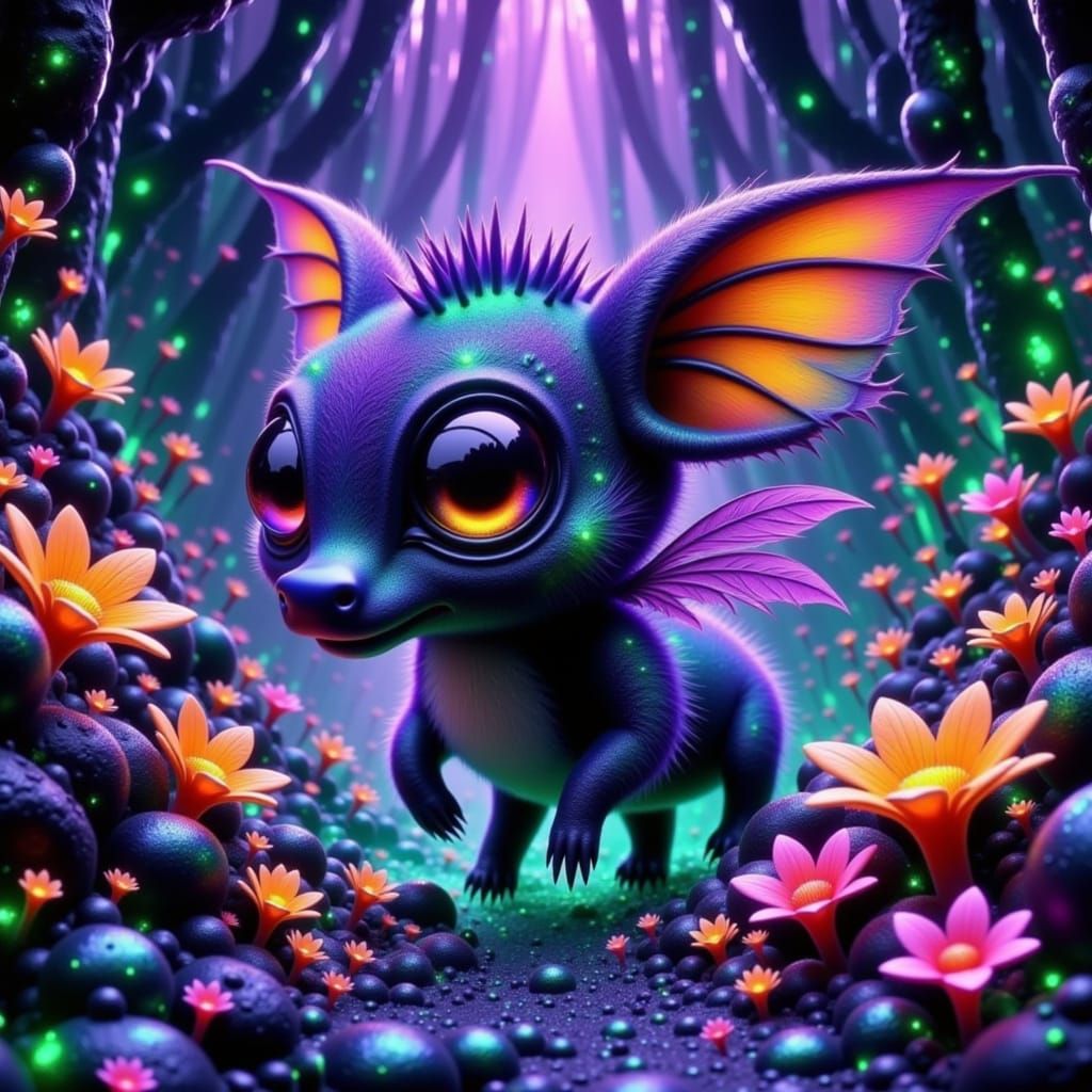 Mythical Creatures in Mystical Forest, Detailed Render