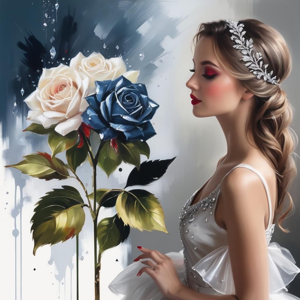 Glassy Screen Painting with Dynamic Threads and Pointillé