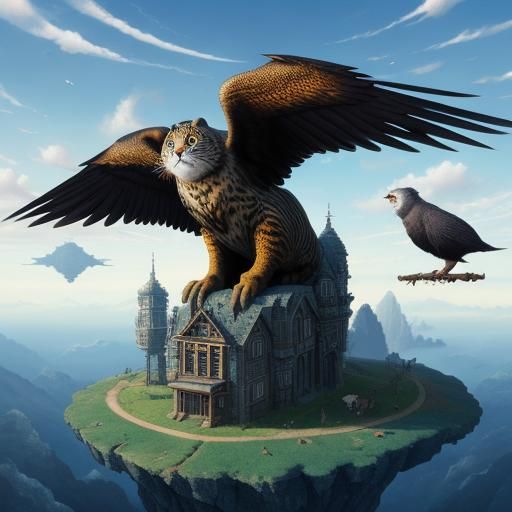 Fantastical Animal Babysitters in Escher-Inspired World