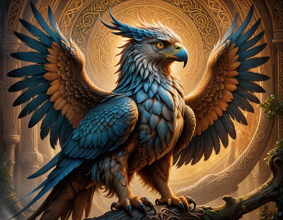 Majestic Gryphon in Celtic Fantasy Novel Cover Art