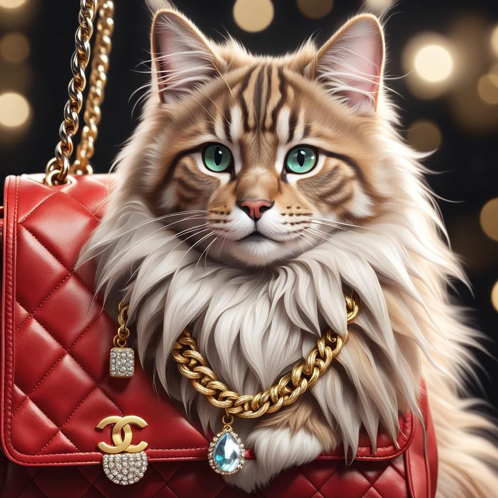 Blooper Kitty - growing out of the CHANEL Purse