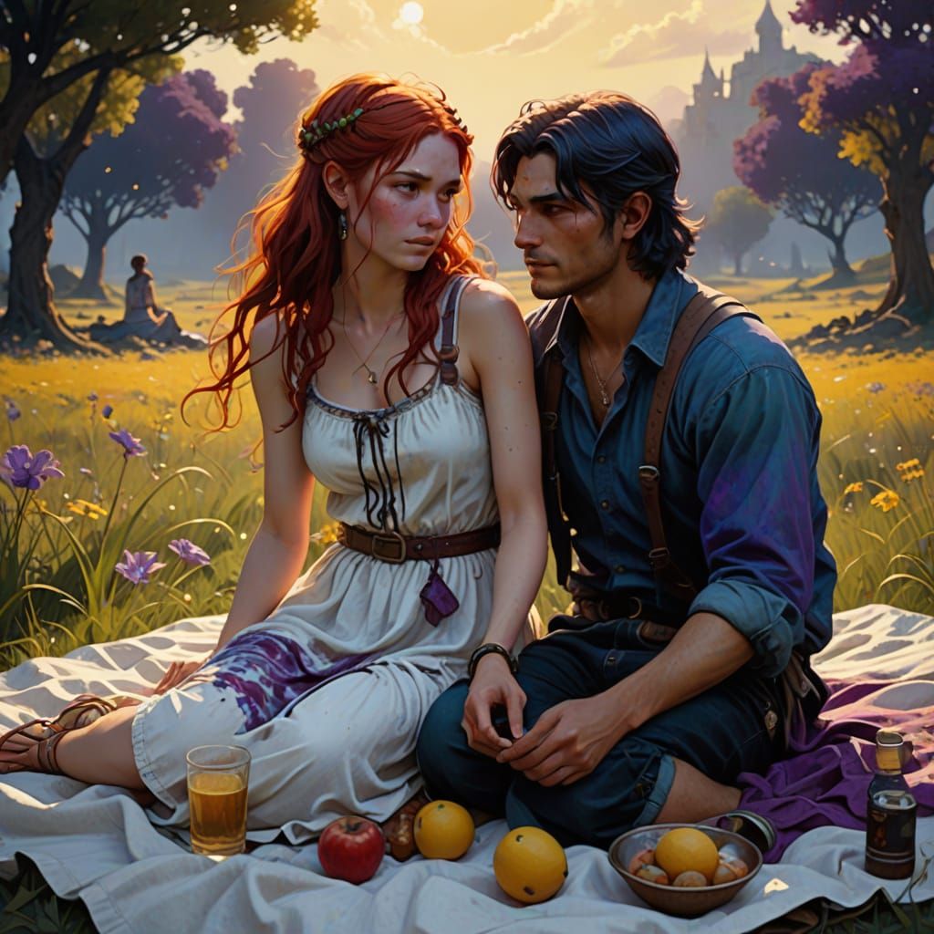 Summer Love in a Vibrant 1960s Field