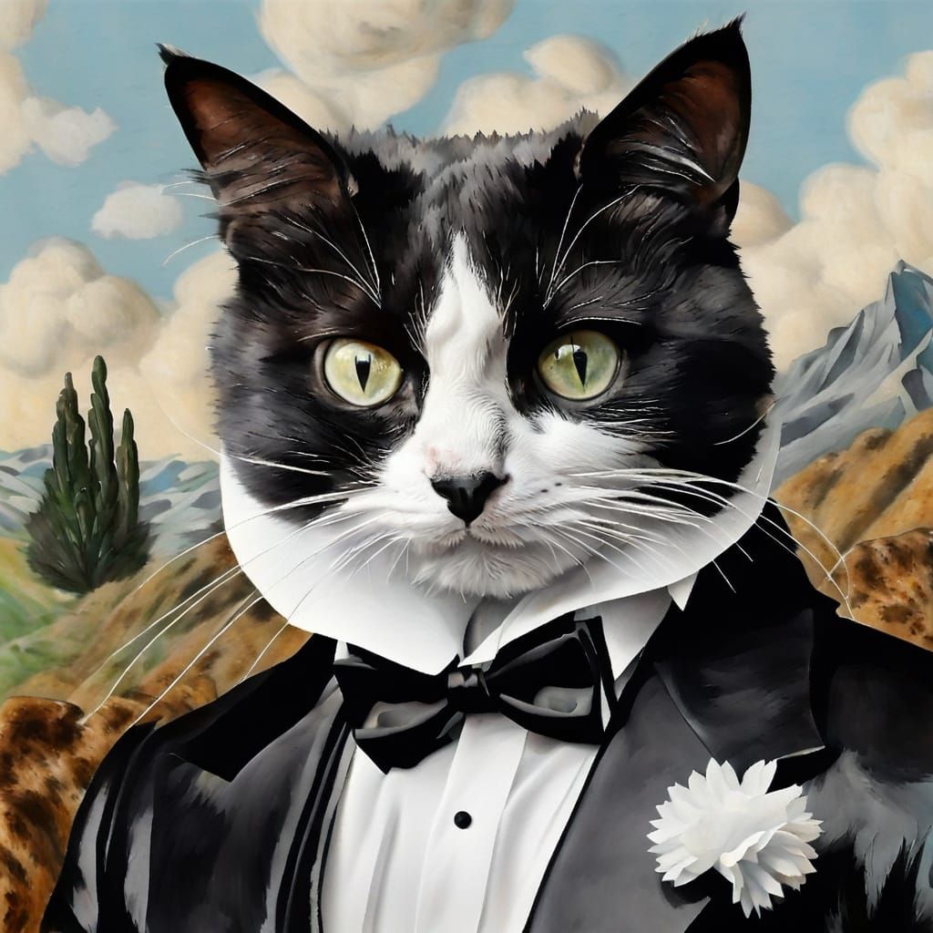 James Dean as a Cat in Gustave Courbet Style