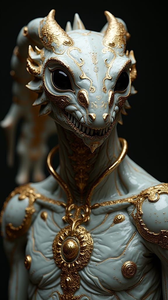 Anthropomorphic Scorpion-Macbeth Portrait with Gilded Detail...