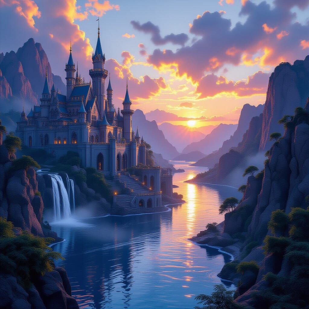 Fantastical Matte Painting in Deep Color, 8K Resolution