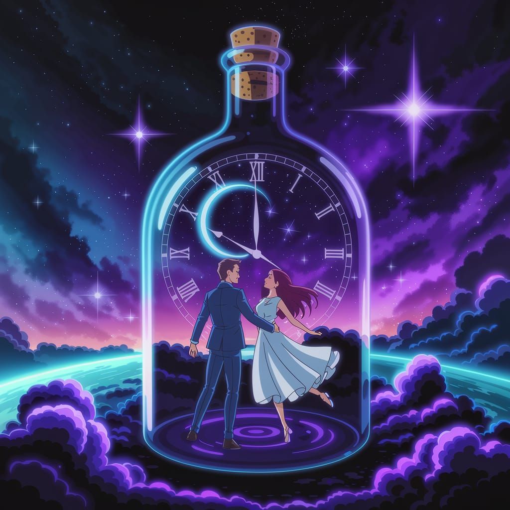 Ethereal Nighttime Ballroom in a Celestial Bottle