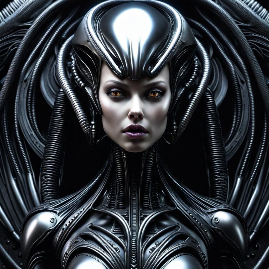 Alien Female in Zombiecore Style, Digital Illustration