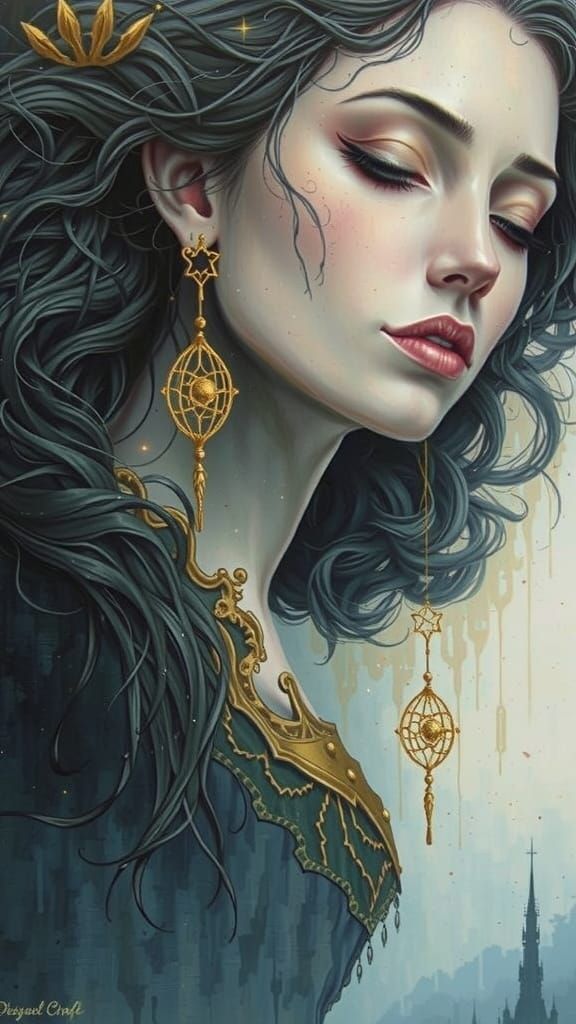 Mystical Gothic Realm Under Midnight Moon