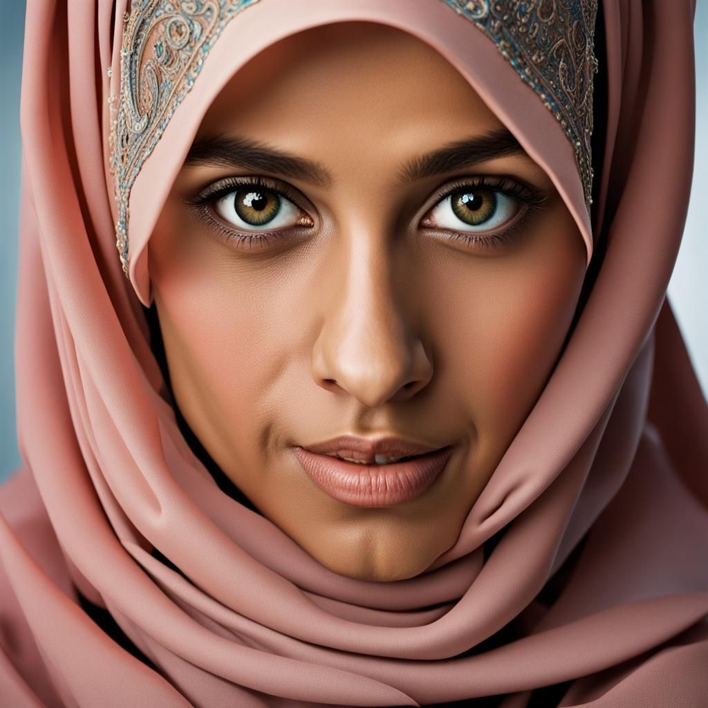 Portrait of Girl in Hijab with Bokeh Background