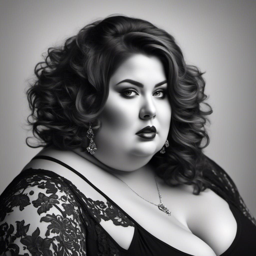 Curvy Brunette Model in Photorealistic Portrait