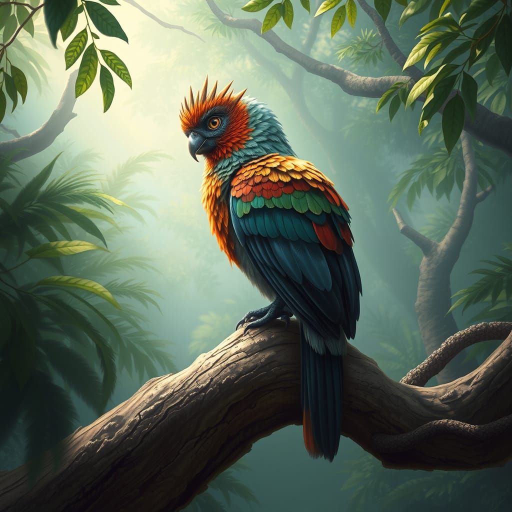Harpy Eagle in Rainforest Canopy, Fantasy Art