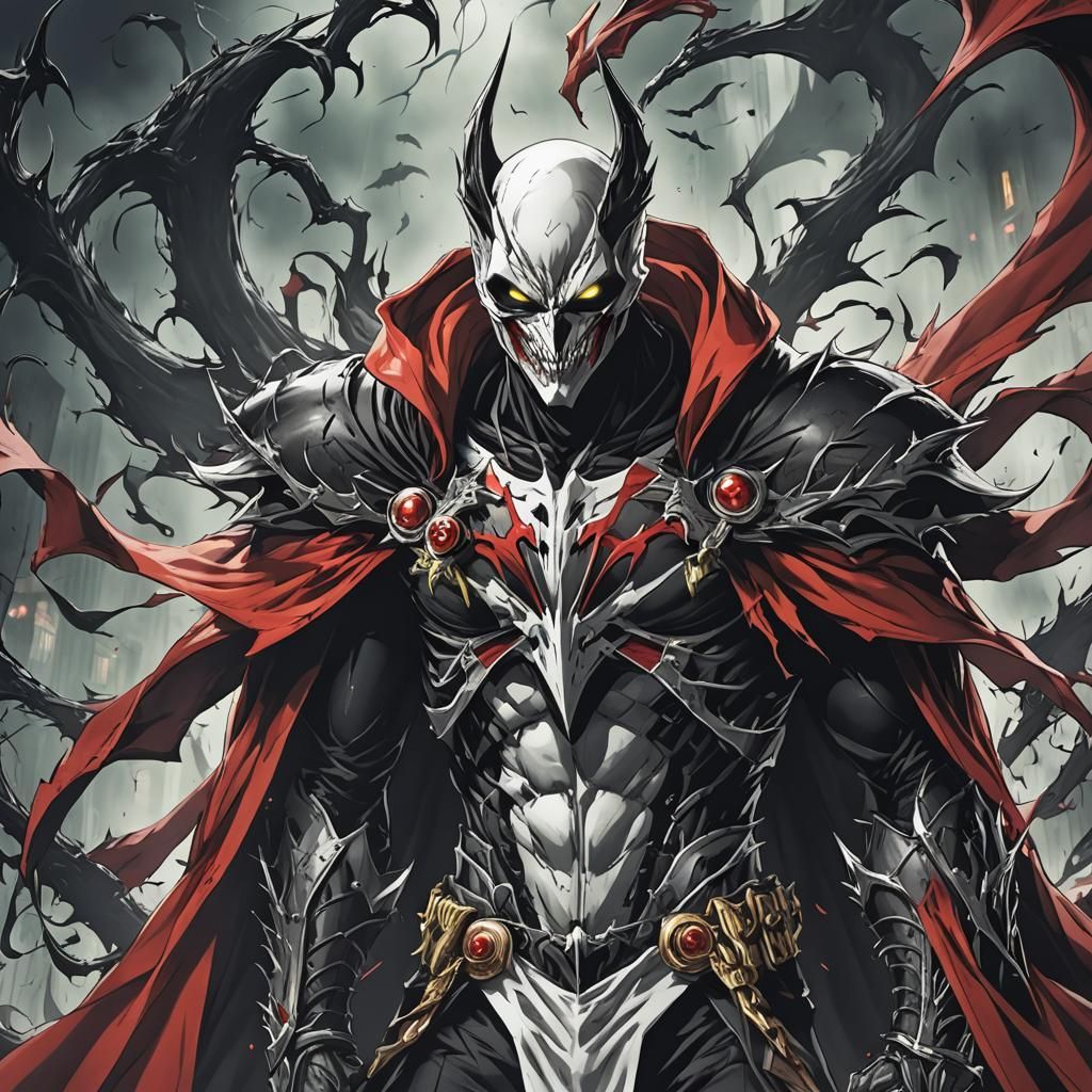 Cyberpunk Anime Warrior in Spawn Mode