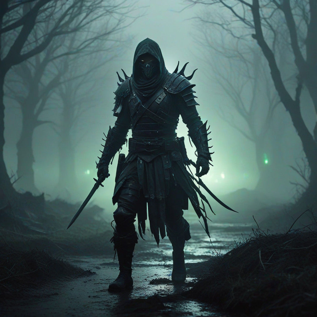 Midnight Assassin Emerging from Cursed Fog