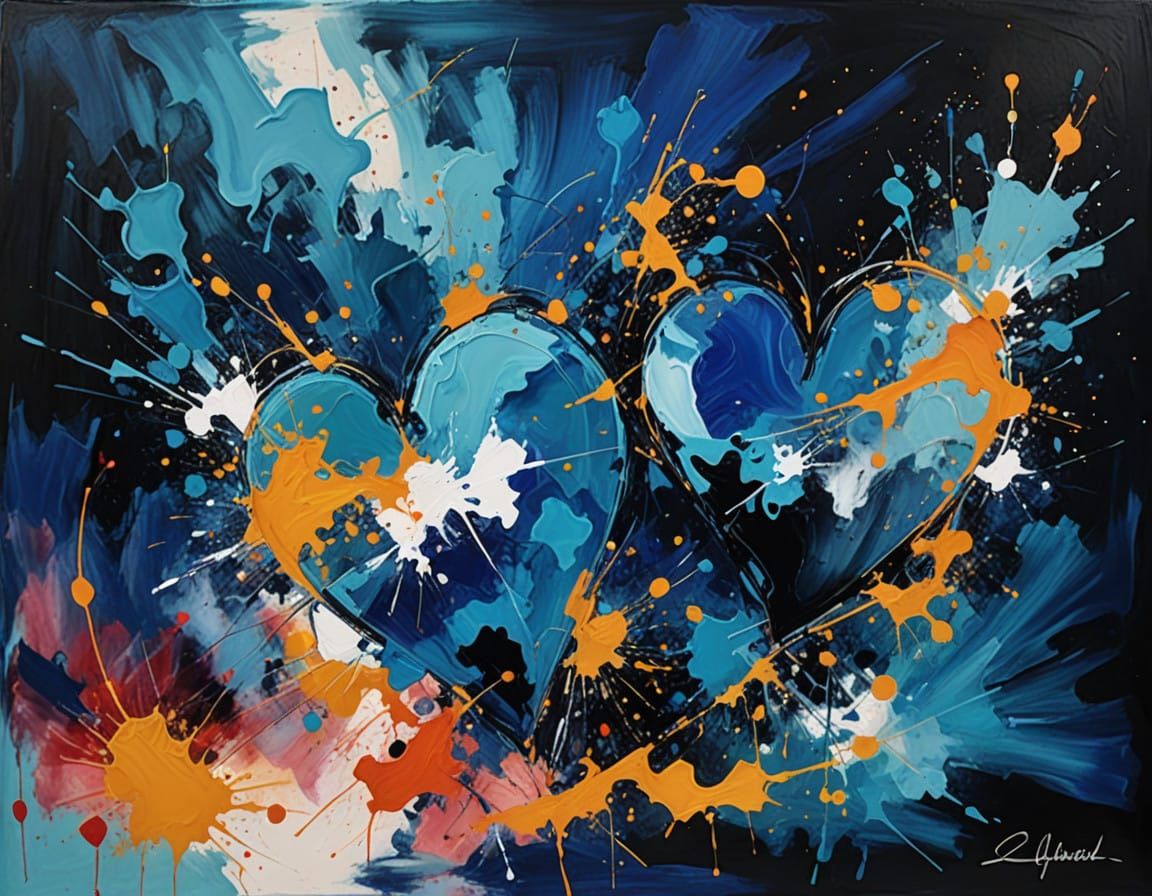 Vibrant Abstract Art in Complementary Colors