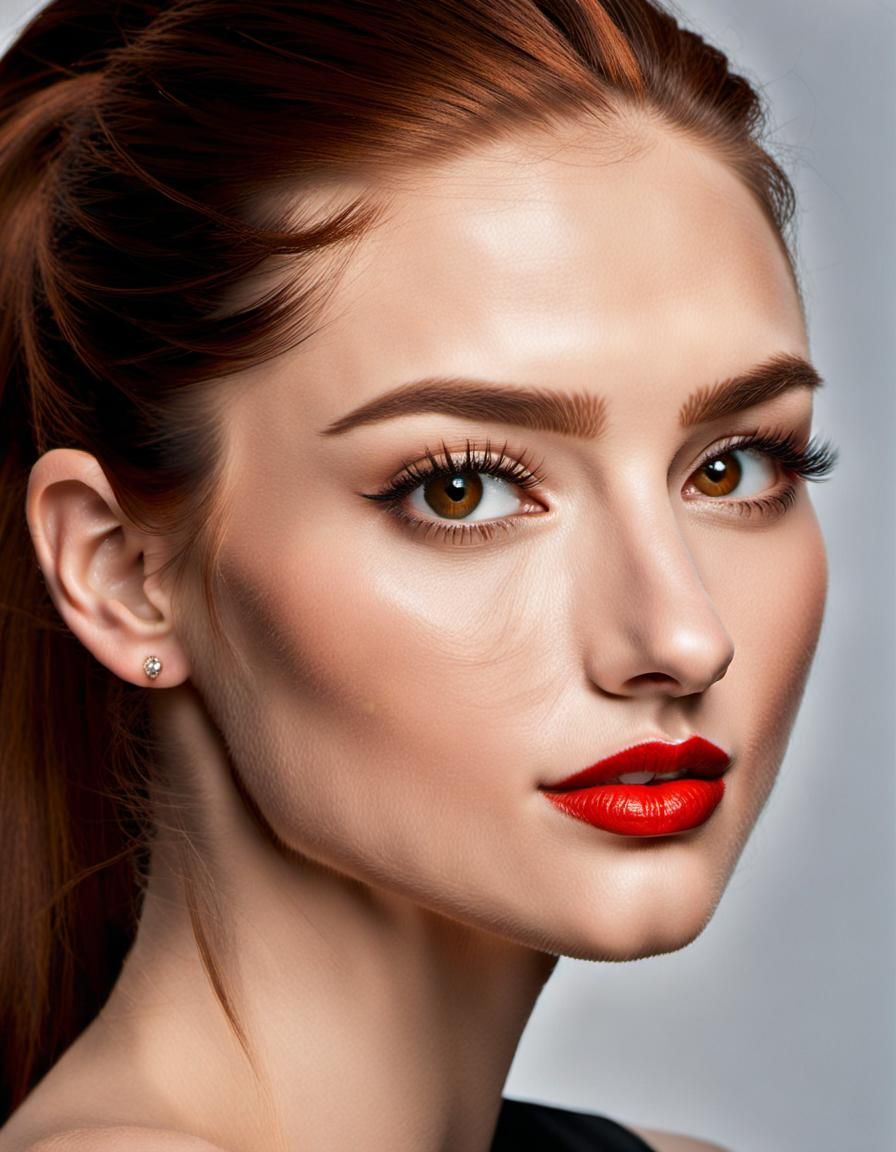 Portrait of a Pretty Girl with Copper Hair